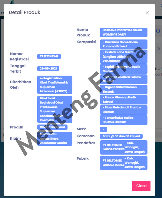 Herbana Women's Daily 60 Kapsul - Memelihara Kesehatan Wanita - Menteng Farma