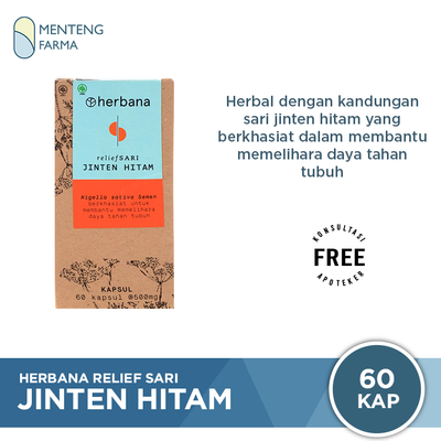 Herbana Relief Sari Jinten Hitam 60 Kapsul - Memelihara Daya Tahan Tubuh - Menteng Farma