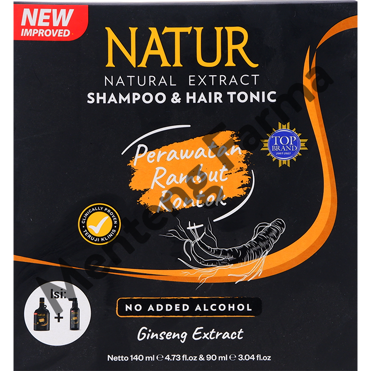 Natur Shampoo & Hair Tonic 2 in 1 Ginseng Extract - Perawatan Rambut Rontok - Menteng Farma