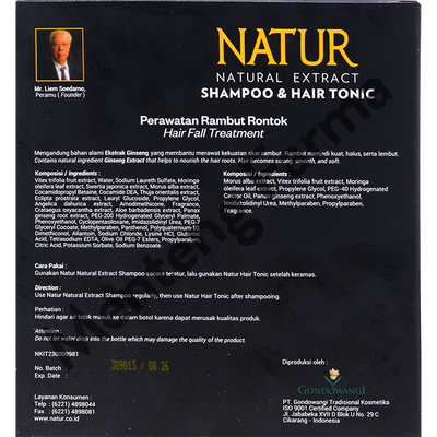 Natur Shampoo & Hair Tonic 2 in 1 Ginseng Extract - Perawatan Rambut Rontok - Menteng Farma