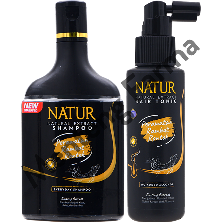 Natur Shampoo & Hair Tonic 2 in 1 Ginseng Extract - Perawatan Rambut Rontok - Menteng Farma