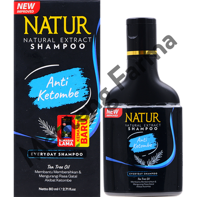 Natur Shampoo Tea Tree Oil 80 ML - Perawatan Rambut Anti Ketombe - Menteng Farma