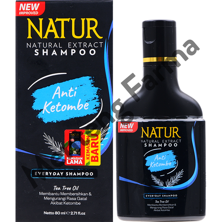 Natur Shampoo Tea Tree Oil 80 ML - Perawatan Rambut Anti Ketombe - Menteng Farma