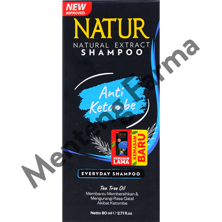 Natur Shampoo Tea Tree Oil 80 ML - Perawatan Rambut Anti Ketombe - Menteng Farma