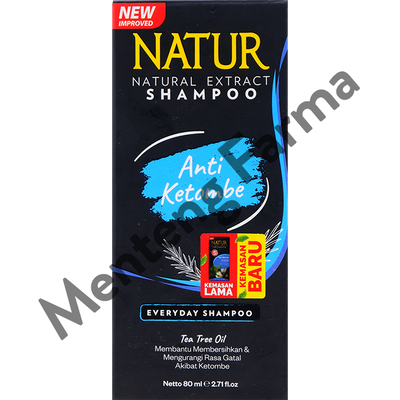Natur Shampoo Tea Tree Oil 80 ML - Perawatan Rambut Anti Ketombe - Menteng Farma