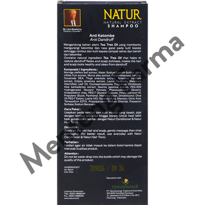 Natur Shampoo Tea Tree Oil 80 ML - Perawatan Rambut Anti Ketombe - Menteng Farma