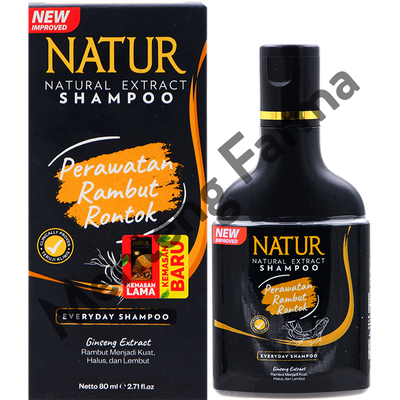 Natur Shampoo Ginseng Extract 80 ML - Perawatan Rambut Rontok - Menteng Farma