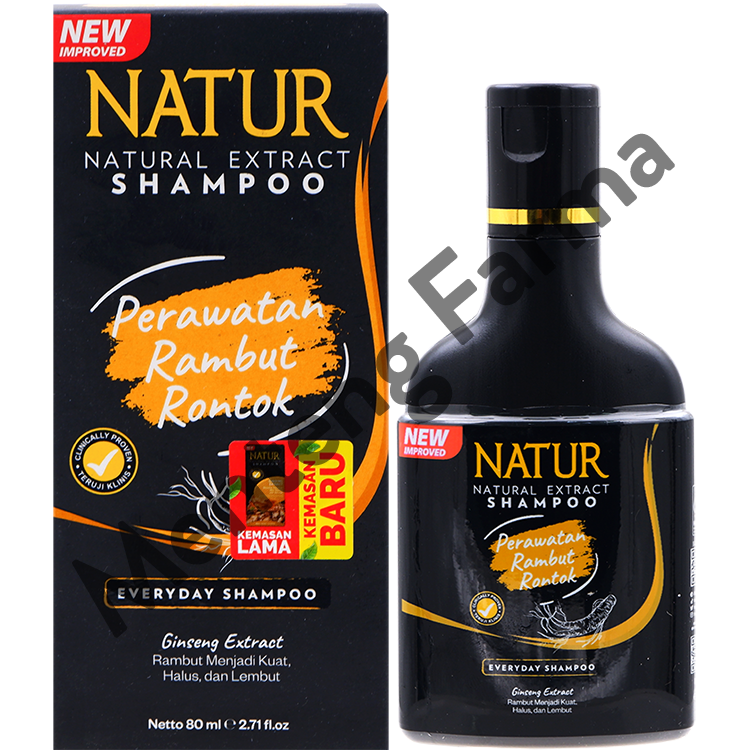 Natur Shampoo Ginseng Extract 80 ML - Perawatan Rambut Rontok - Menteng Farma