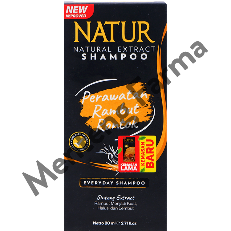 Natur Shampoo Ginseng Extract 80 ML - Perawatan Rambut Rontok - Menteng Farma