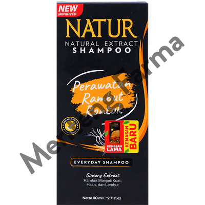 Natur Shampoo Ginseng Extract 80 ML - Perawatan Rambut Rontok - Menteng Farma