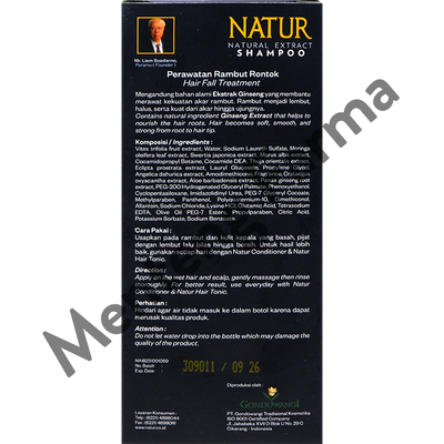 Natur Shampoo Ginseng Extract 80 ML - Perawatan Rambut Rontok - Menteng Farma