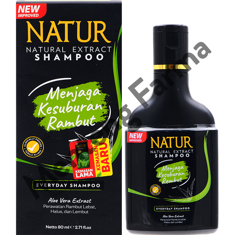 Natur Shampoo Aloe Vera Extract 80 ML - Perawatan Kesuburan Rambut - Menteng Farma