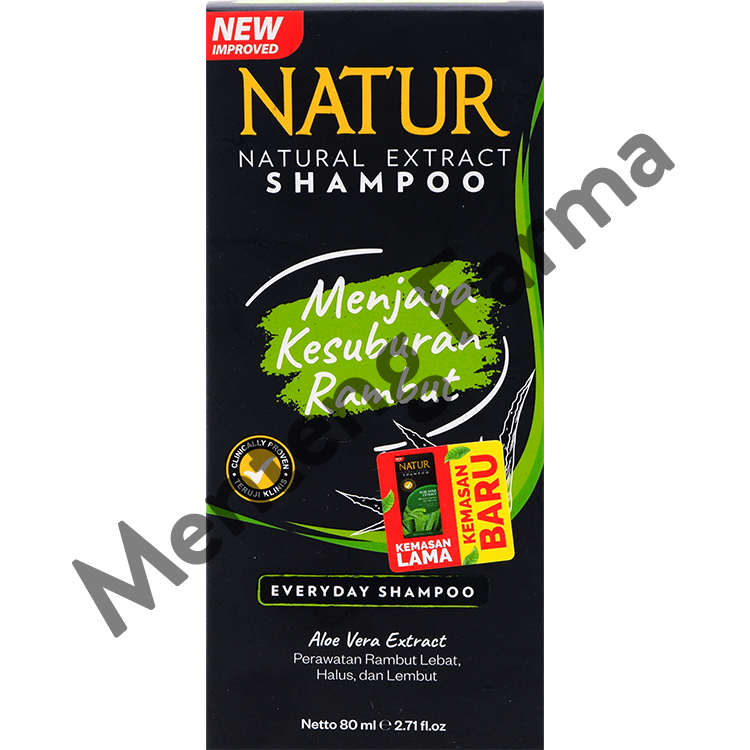 Natur Shampoo Aloe Vera Extract 80 ML - Perawatan Kesuburan Rambut - Menteng Farma