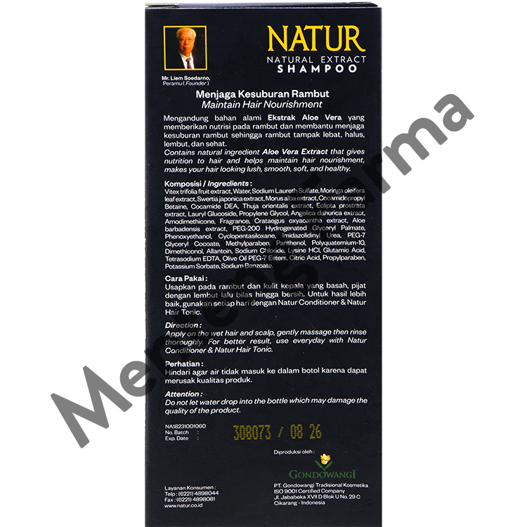 Natur Shampoo Aloe Vera Extract 80 ML - Perawatan Kesuburan Rambut - Menteng Farma