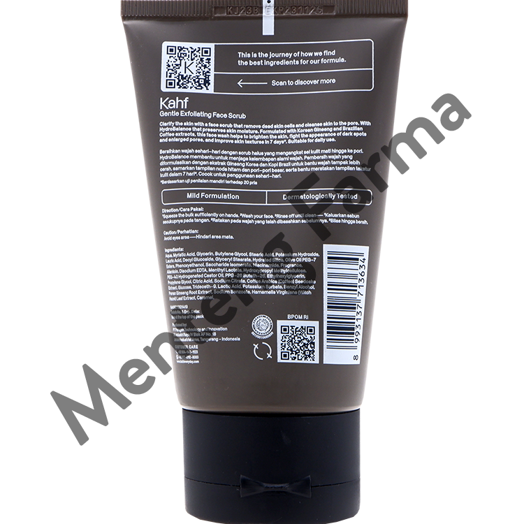 Kahf Gentle Exfoliating Face Scrub 100 mL - Membantu Samarkan Noda Hitam - Menteng Farma