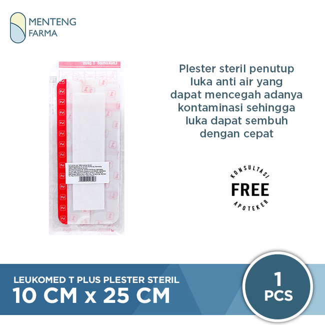 Leukomed T Plus Plaster Steril 10 CM x 25 CM - Plester Penutup Luka Steril - Menteng Farma