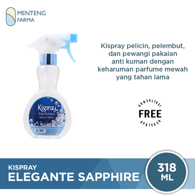 Kispray Pewangi dan Pelembut Botol Elegante Sapphire 318 mL - Pewangi dan Pelembut Pakaian - Menteng Farma