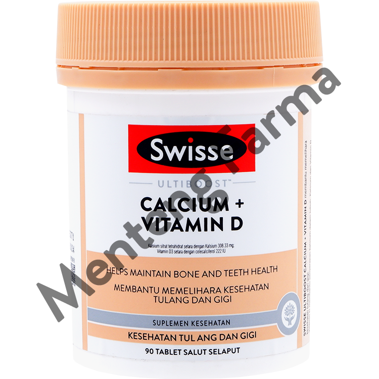 Swisse Ultiboost Calcium + Vitamin D 90 Tablet - Suplemen Kesehatan Tulang dan Gigi - Menteng Farma