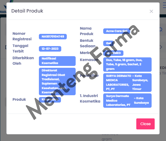 Acnemed Acne Care Gel 18 Gr - Gel Perawatan Wajah Berjerawat - Menteng Farma
