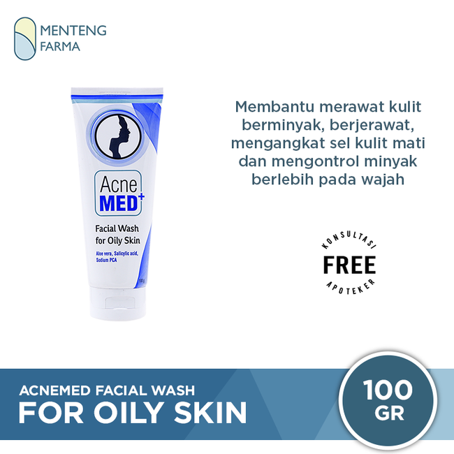 Acnemed Facial Wash for Oily Skin 100 Gr - Pembersih Wajah Berminyak - Menteng Farma