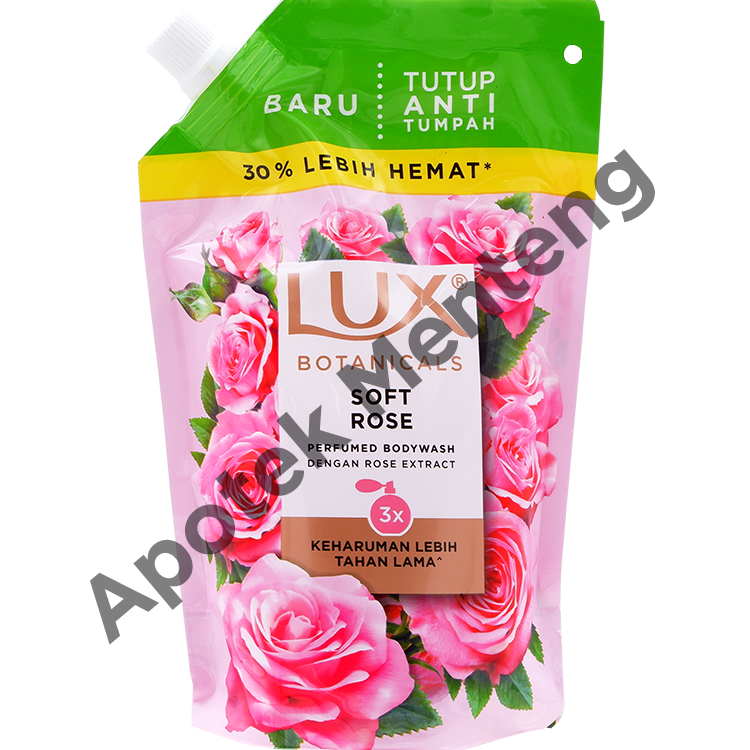 Lux Botanicals Sabun Mandi Cair Soft Rose Refill 400 ML - Sabun Kecantikan dengan Wangi Mewah - Menteng Farma