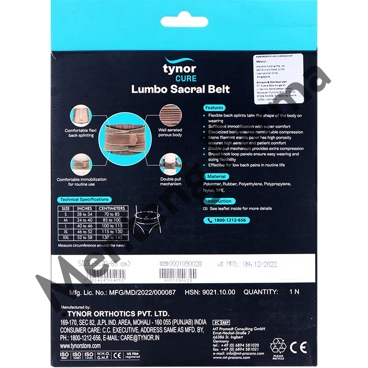 Tynor Lumbo Sacral Belt Size S - Melindungi Pinggang yang Cedera - Menteng Farma