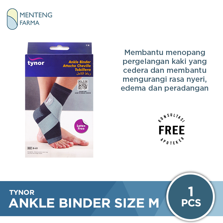 Tynor Ankle Binder Size M - Melindungi Pergelangan Kaki yang Cedera - Menteng Farma