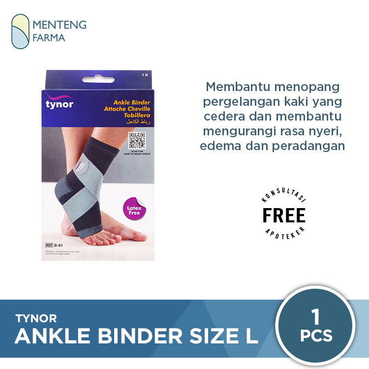 Tynor Ankle Binder Size L - Melindungi Pergelangan Kaki yang Cedera - Menteng Farma