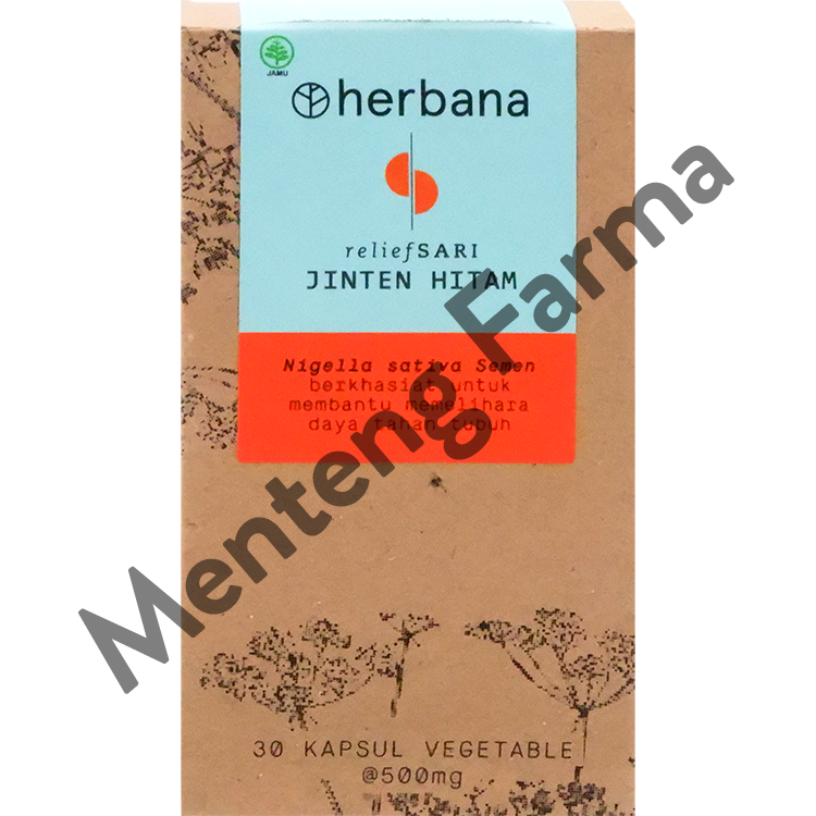 Herbana Relief Sari Jinten Hitam 30 Kapsul - Memelihara Daya Tahan Tubuh - Menteng Farma