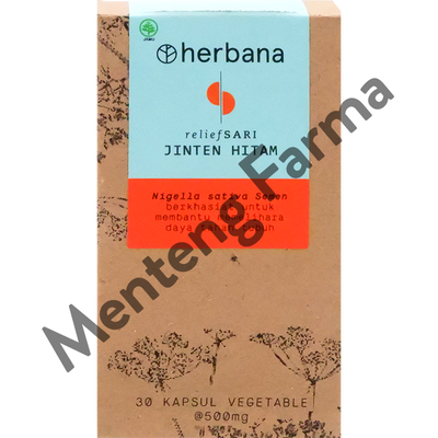 Herbana Relief Sari Jinten Hitam 30 Kapsul - Memelihara Daya Tahan Tubuh - Menteng Farma