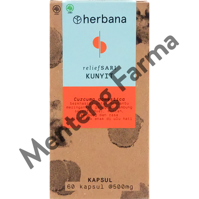 Herbana Relief Sari Kunyit 60 Kapsul - Meringankan Gangguan Lambung - Menteng Farma