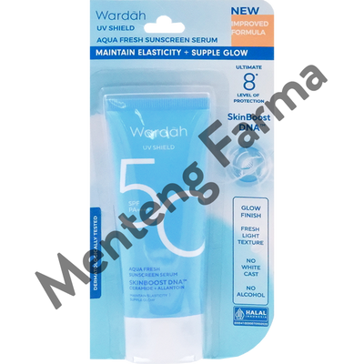 Wardah UV Shield Aqua Fresh Sunscreen Serum SPF 50 PA++++ 30 mL - Melindungi dan Menjaga Kekenyalan Kulit - Menteng Farma