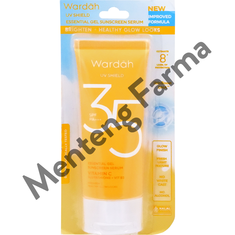 Wardah UV Shield Essential Gel Sunscreen Serum SPF 35 PA+++ 40 mL - Memelihara dan Mencerahkan Kulit - Menteng Farma