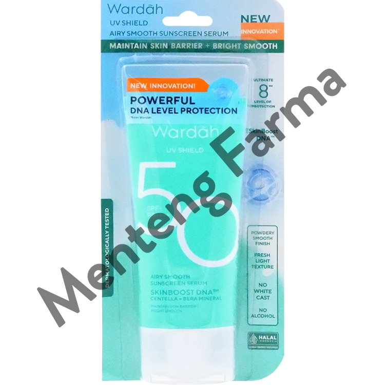 Wardah UV Shield Airy Smooth Sunscreen Serum SPF 50 PA++++ 25 mL - Menjaga Skin Barrier Kulit - Menteng Farma