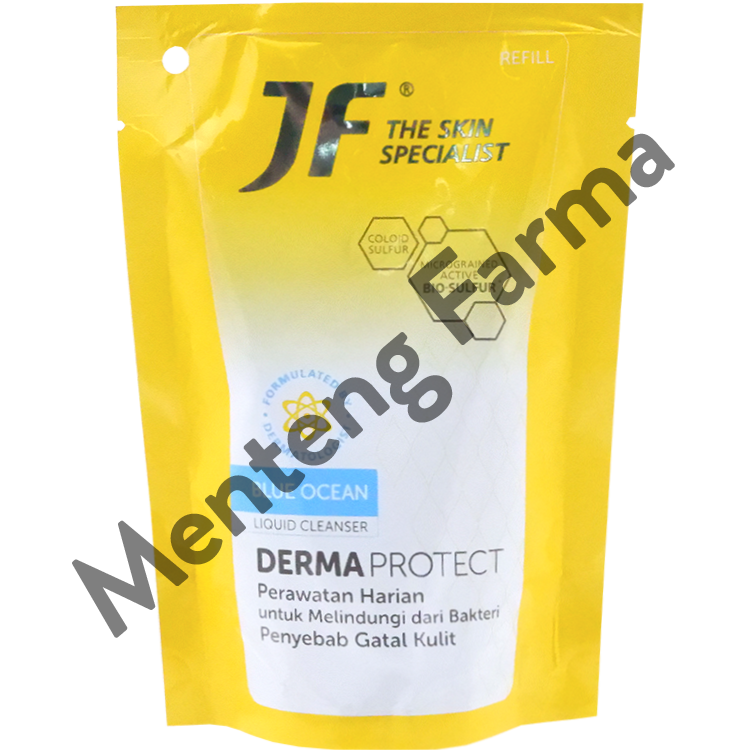 JF Derma Protect Blue Ocean Liquid Cleanser Pouch 200 mL - Sabun Antibakteri Penyebab Gatal Kulit - Menteng Farma