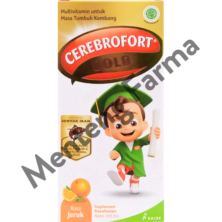 Cerebrofort Gold Rasa Jeruk 100 mL - Multivitamin Perkembangan dan Pertumbuhan Anak - Menteng Farma