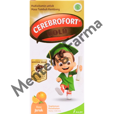 Cerebrofort Gold Rasa Jeruk 100 mL - Multivitamin Perkembangan dan Pertumbuhan Anak - Menteng Farma