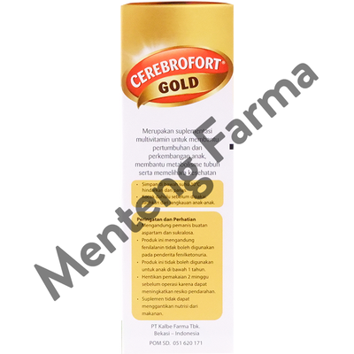 Cerebrofort Gold Rasa Jeruk 100 mL - Multivitamin Perkembangan dan Pertumbuhan Anak - Menteng Farma