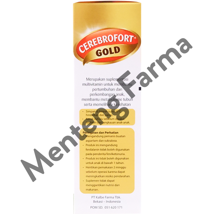 Cerebrofort Gold Rasa Jeruk 100 mL - Multivitamin Perkembangan dan Pertumbuhan Anak - Menteng Farma