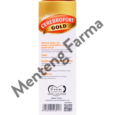 Cerebrofort Gold Rasa Jeruk 100 mL - Multivitamin Perkembangan dan Pertumbuhan Anak - Menteng Farma