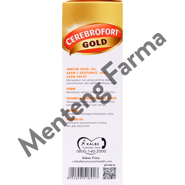 Cerebrofort Gold Rasa Jeruk 100 mL - Multivitamin Perkembangan dan Pertumbuhan Anak - Menteng Farma