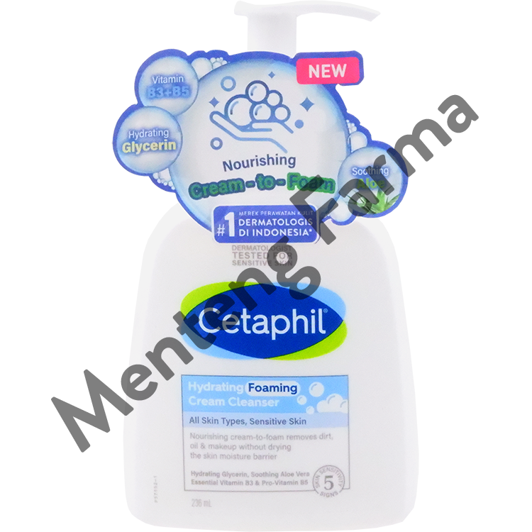 Cetaphil Hydrating Foaming Cream Cleanser 236 mL - Pembersih Wajah dan Tubuh - Menteng Farma