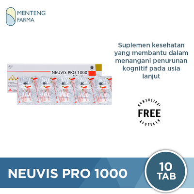 Neuvis Pro 1000 Strip 10 Tablet - Menangani Penurunan Kognitif Usia Lanjut - Menteng Farma