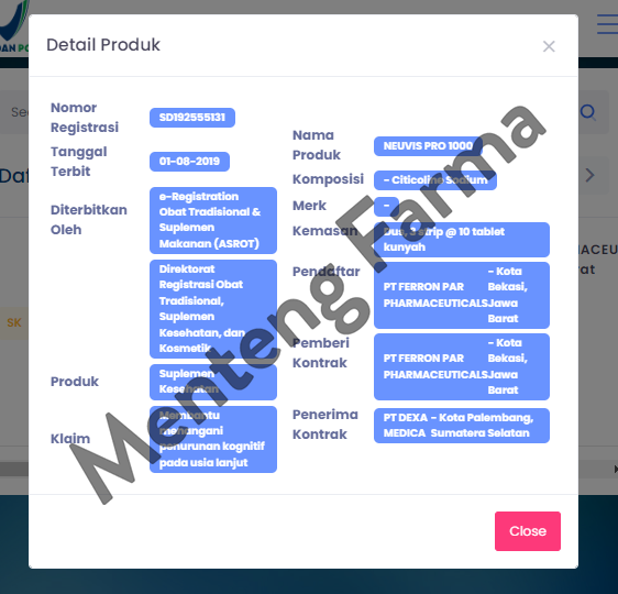 Neuvis Pro 1000 Strip 10 Tablet - Menangani Penurunan Kognitif Usia Lanjut - Menteng Farma