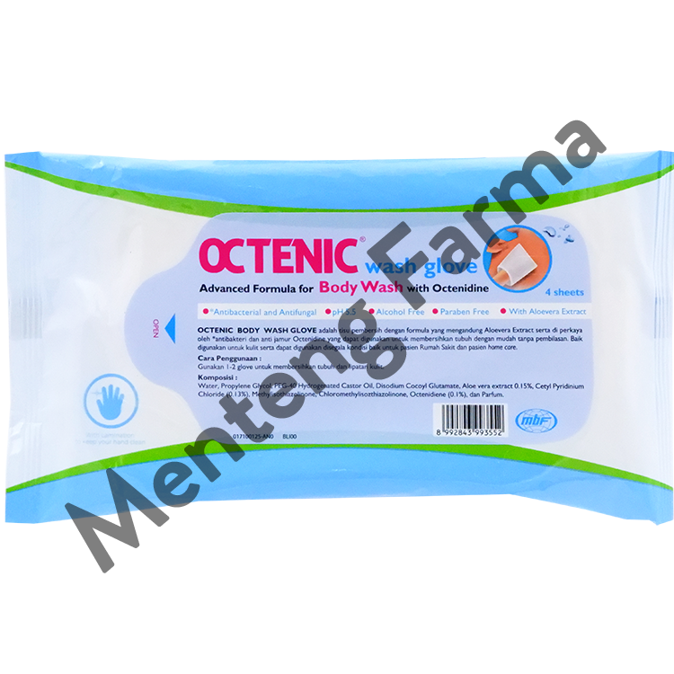 Octenic Wash Glove - Tisu Pembersih Badan Antibakteri dan Anti Jamur - Menteng Farma