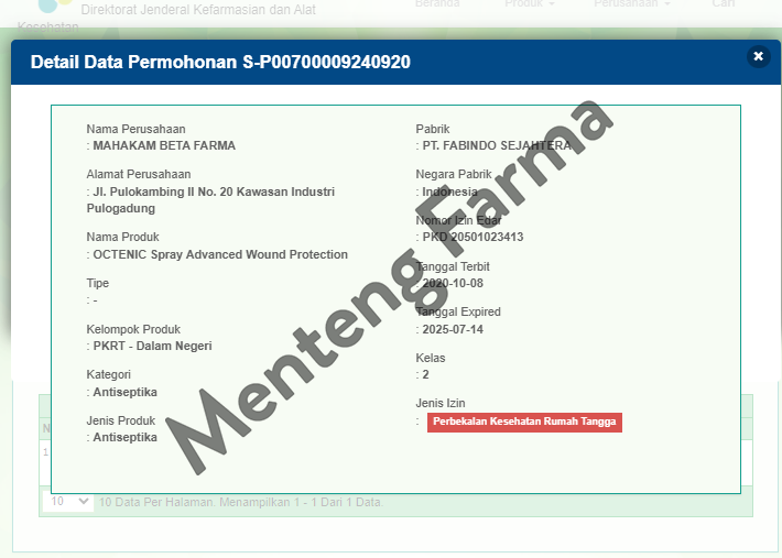 Octenic Spray 250 mL- Semprotan Antiseptik Luka - Menteng Farma