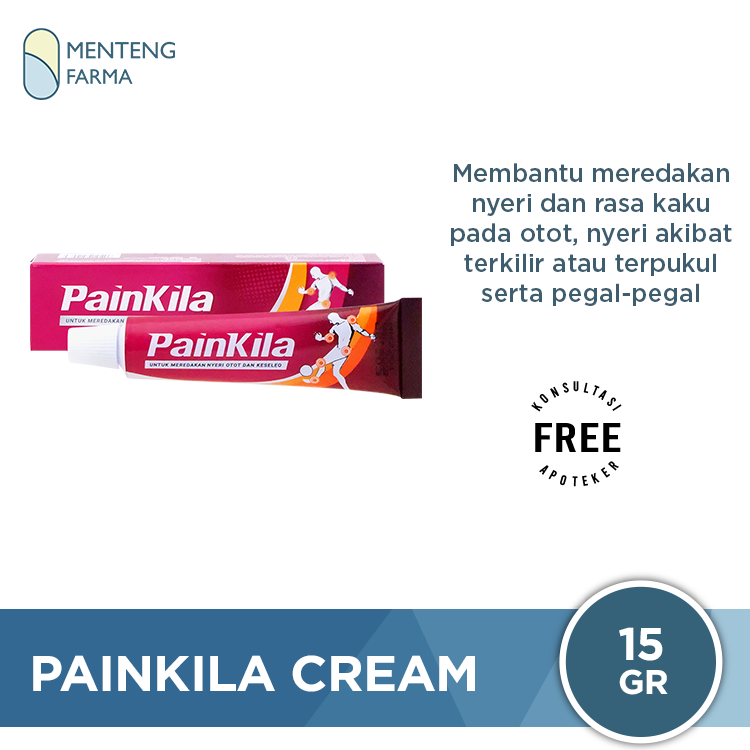 Painkila Cream 15 Gr - Krim Nyeri Otot dan Keseleo - Menteng Farma