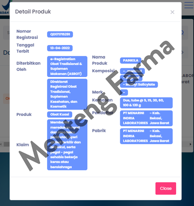 Painkila Cream 15 Gr - Krim Nyeri Otot dan Keseleo - Menteng Farma