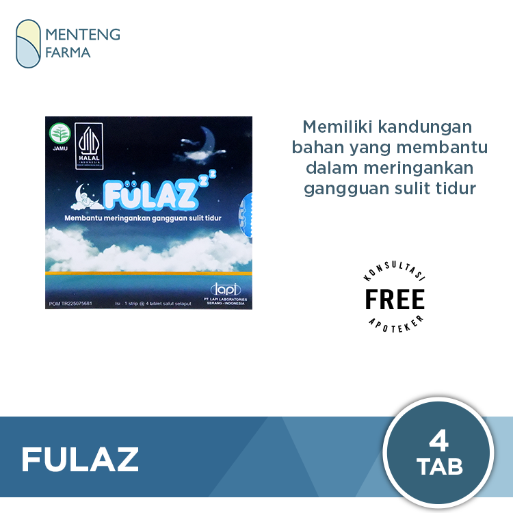 Fulaz 4 Tablet - Meringankan Gangguan Sulit Tidur - Menteng Farma