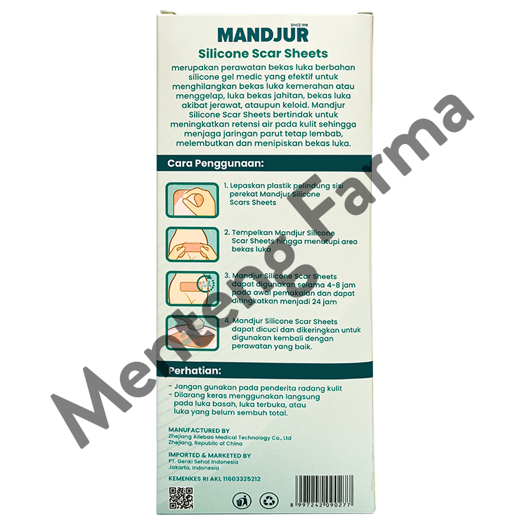 Silicone Scar Sheets Mandjur - Plaster penghilang bekas luka keloid - Menteng Farma